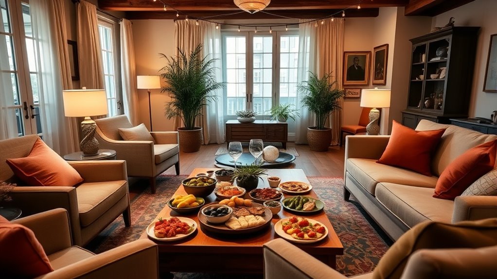 arrange furniture for mingling