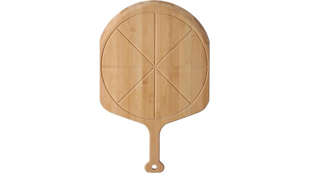 bamboo pizza peel with grooves