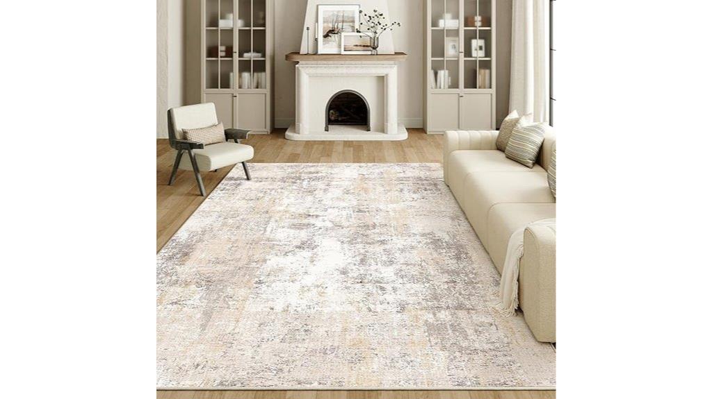 beige grey washable rug