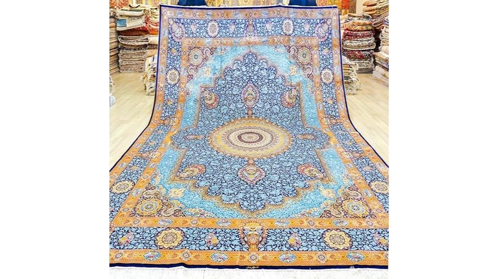 blue 9x12 antique silk rug