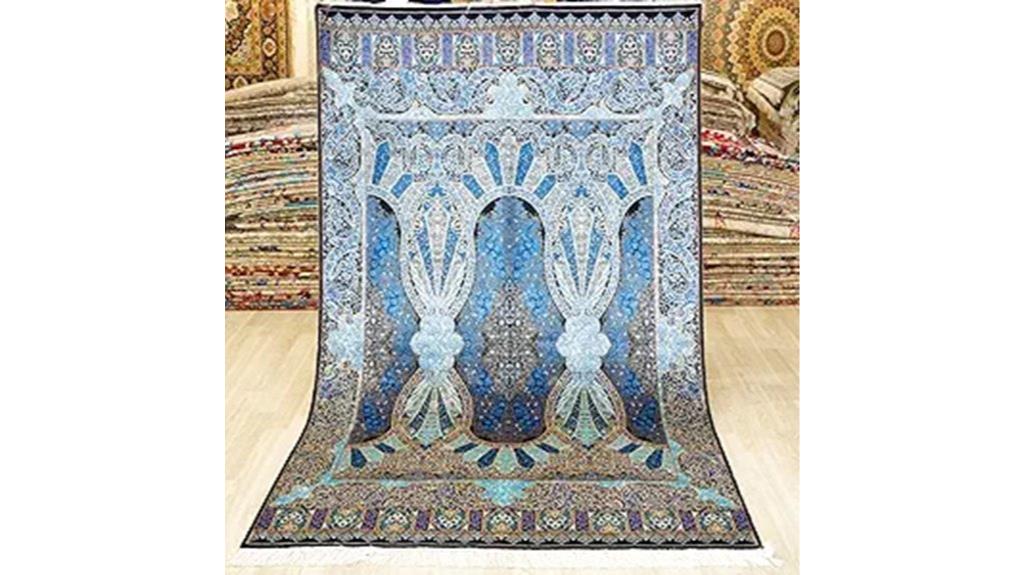 blue handmade vintage rug