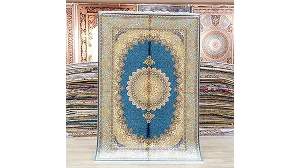 blue handwoven oriental rug