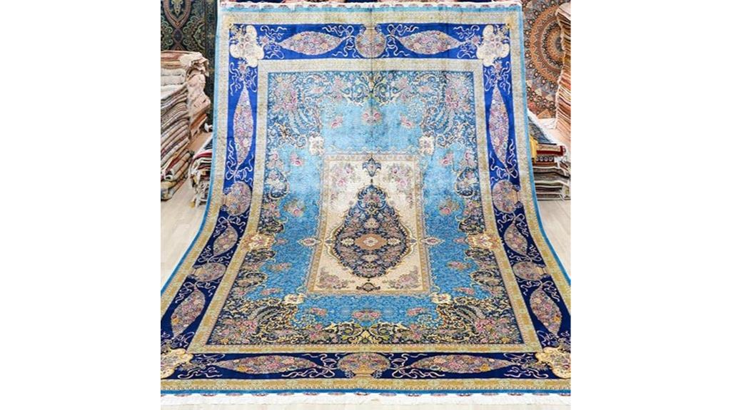 blue handwoven oriental rug