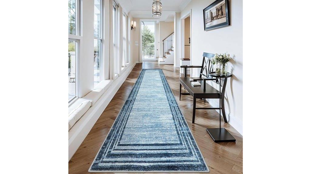blue runner hallway rug