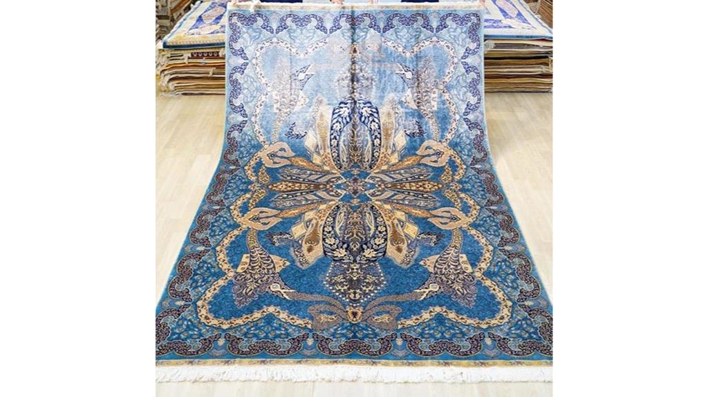 blue vintage silk rug