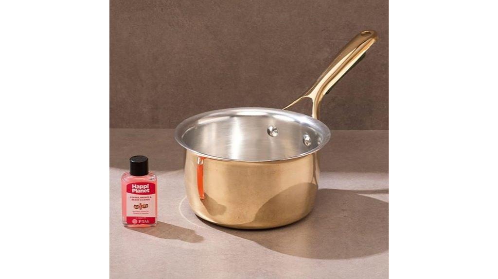 brass saucepan with handle