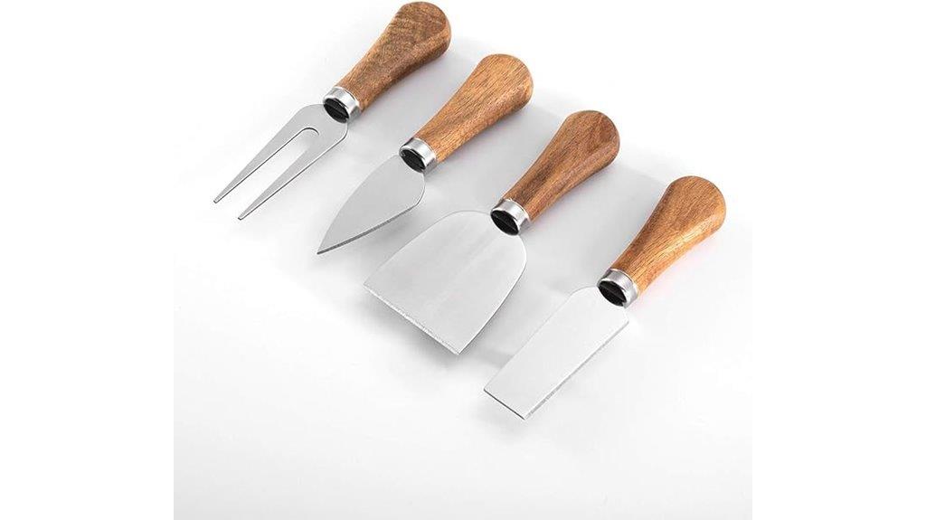 cheese knives with wood