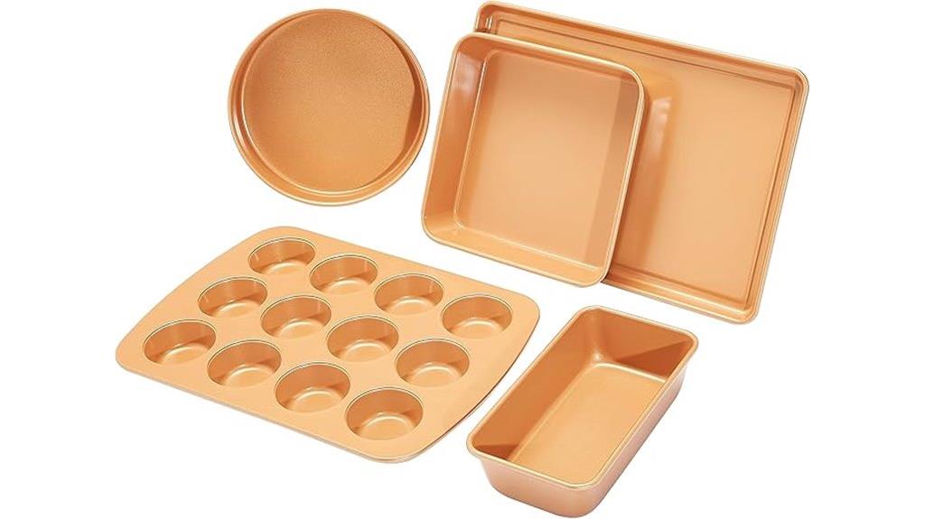 copper nonstick bakeware set