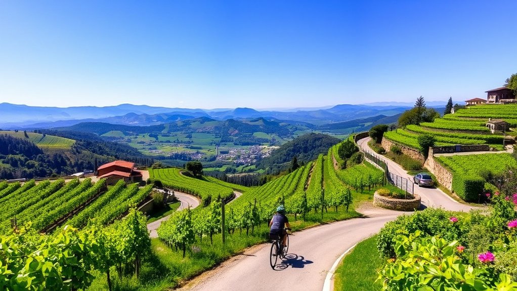 cycling through vineyards and wineries