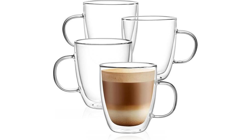 double walled coffee mug set
