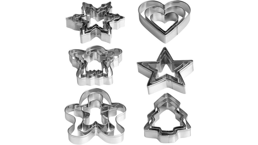 eighteen christmas cookie cutters