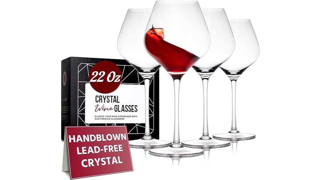 elegant four piece wine glass set
