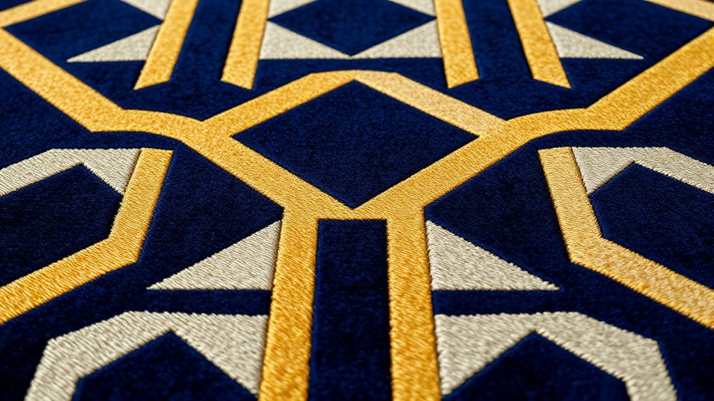 elegant geometric silk rugs