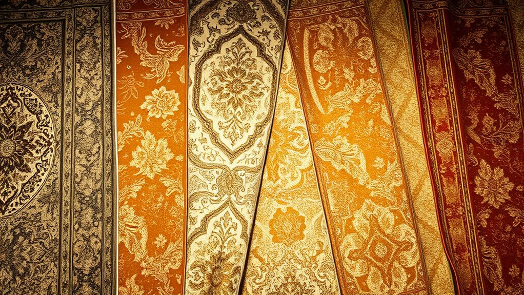 elegant metallic silk carpets