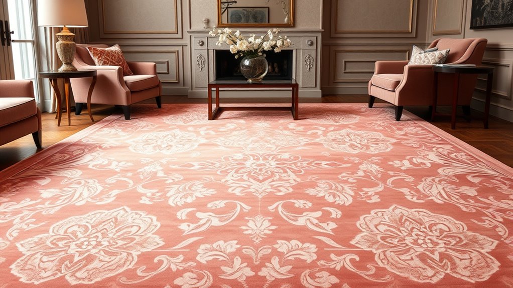 elegant pink silk rugs