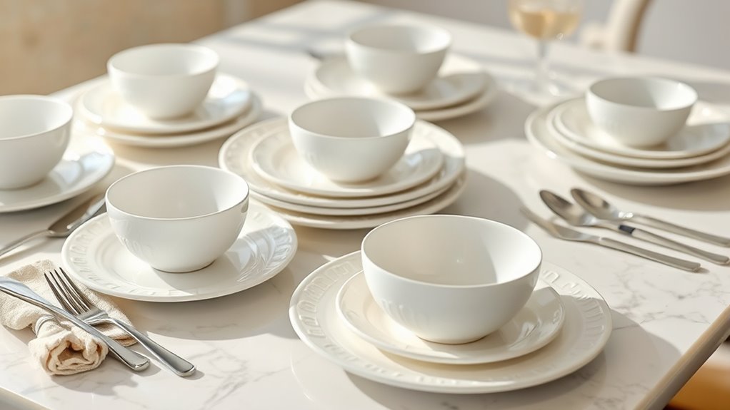 elegant white dinnerware collections