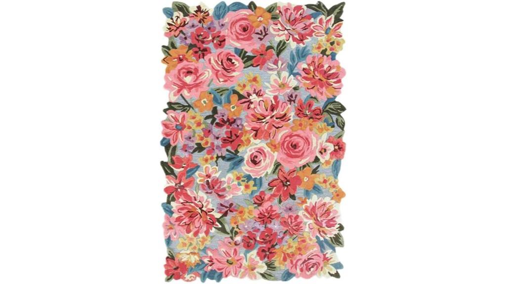 floral wool rug non slip
