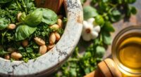fresh basil pine nuts