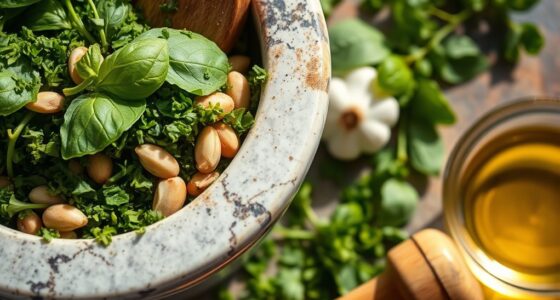 fresh basil pine nuts