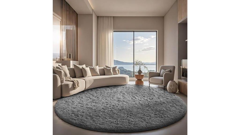 grey 8ft circular rug