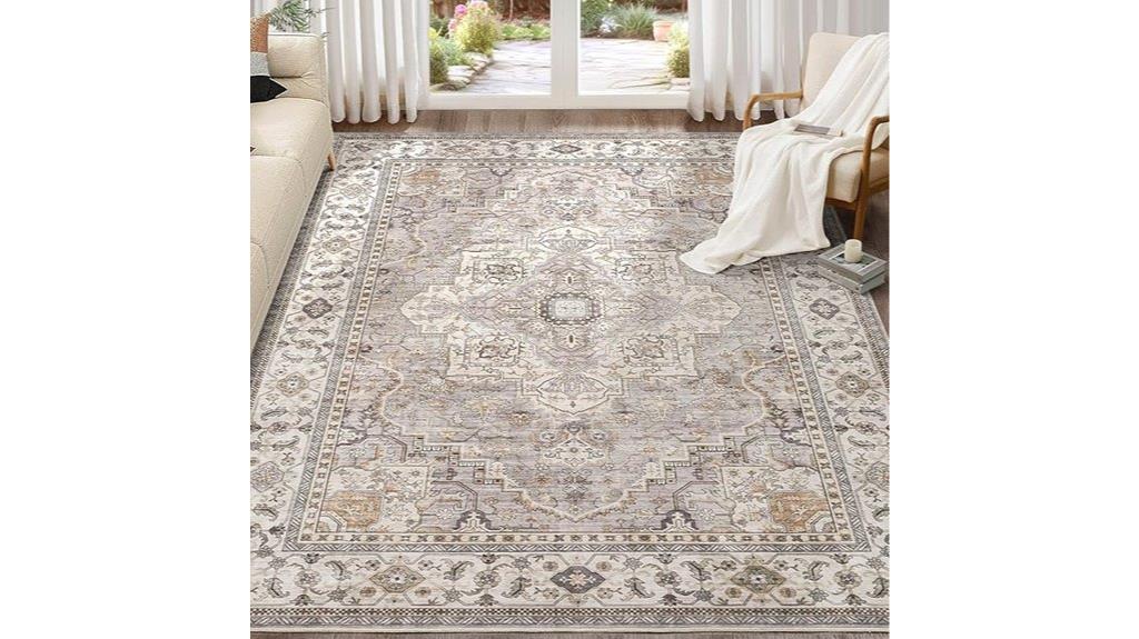 grey 8x10 washable rug