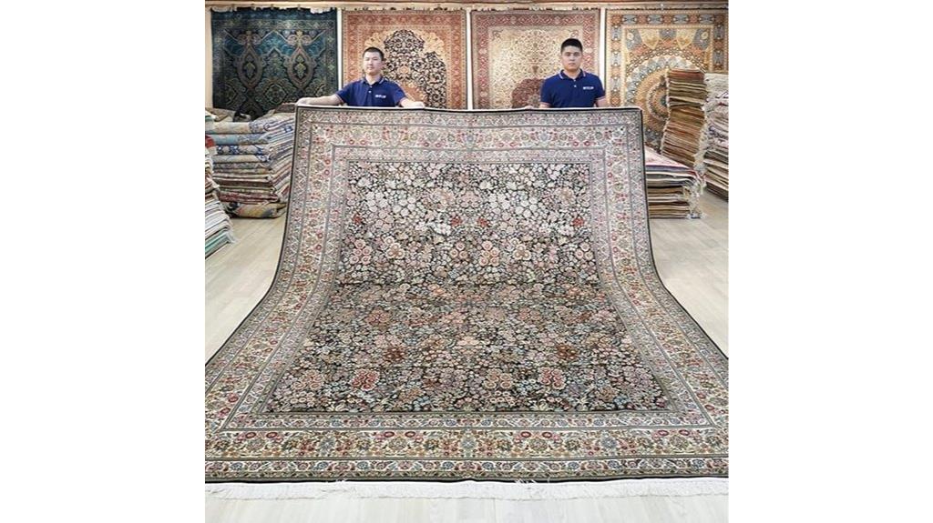 handmade silk knotted rug