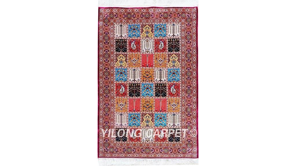 handmade silk rug size