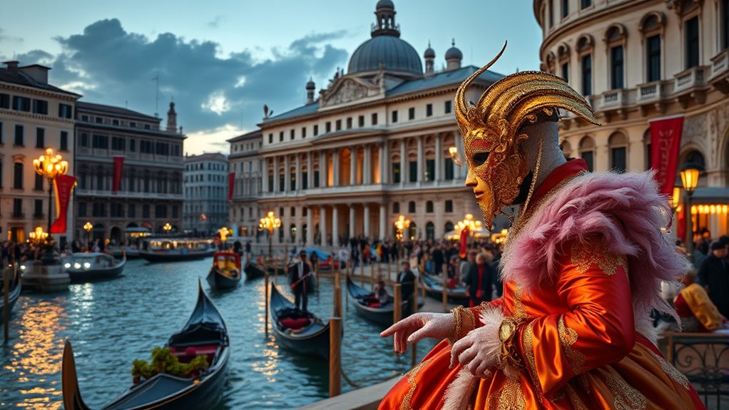 historical costumes with masks