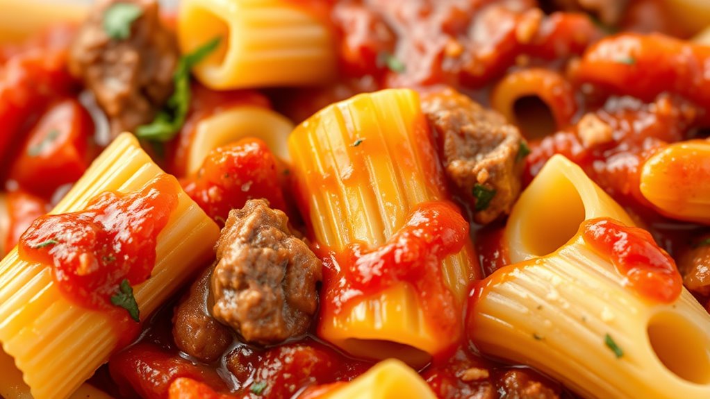 hollow pasta holds sauce