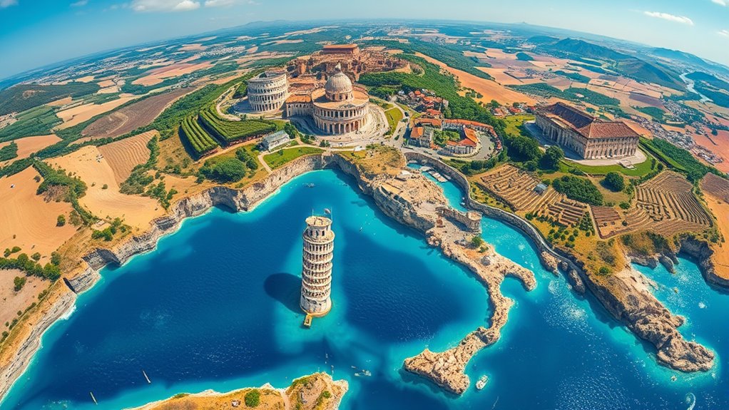 italy unesco sites map