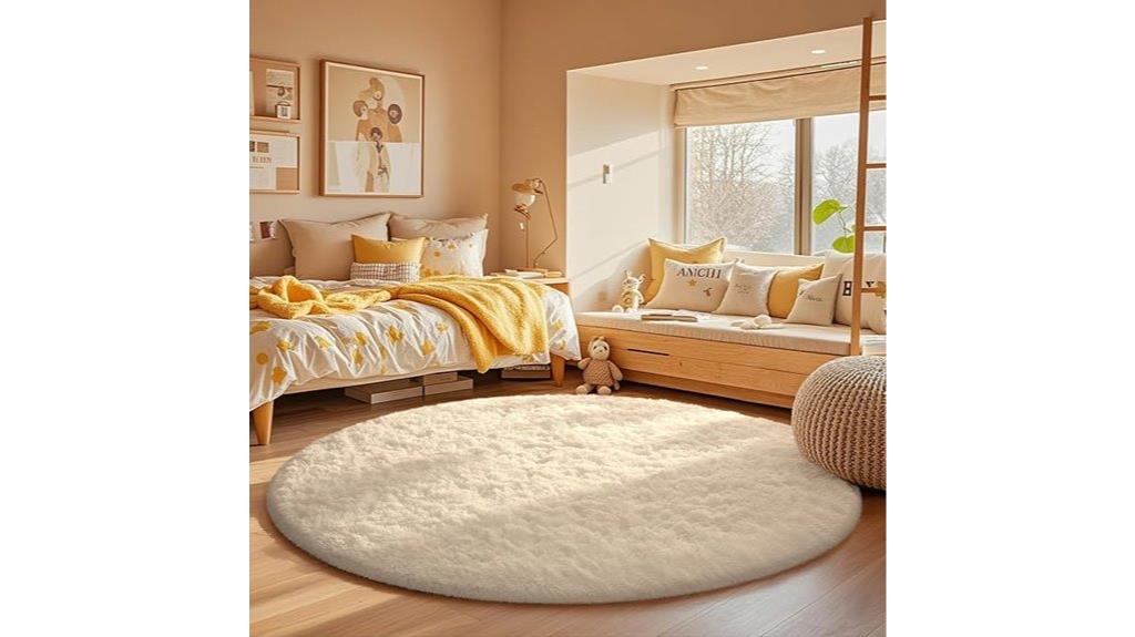 ivory 5ft round rug