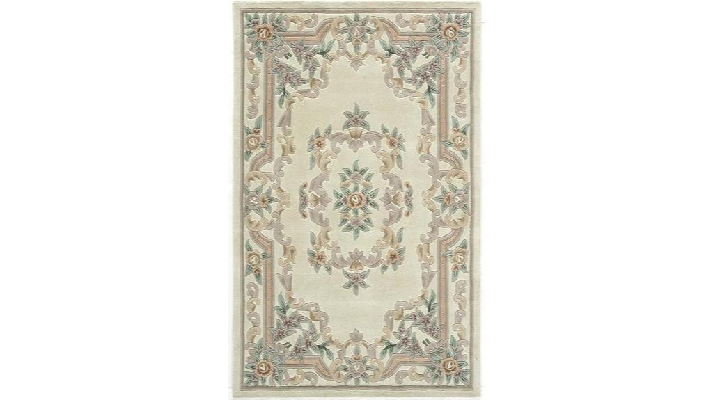 ivory wool aubusson rug