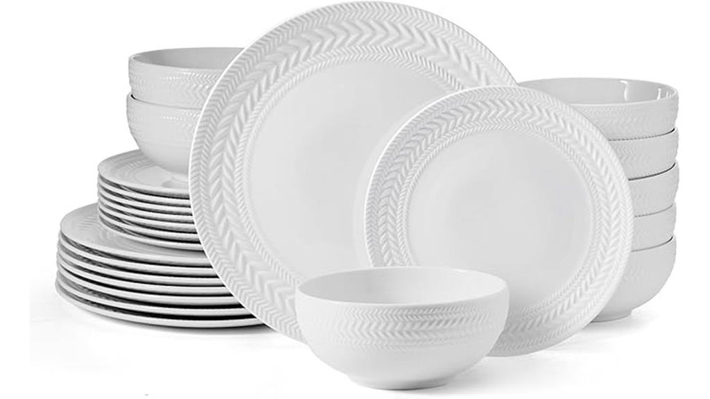 josephine 24 piece white dinnerware