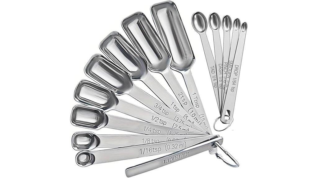 large stainless measuring set