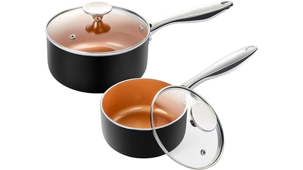 michelangelo copper sauce pan set