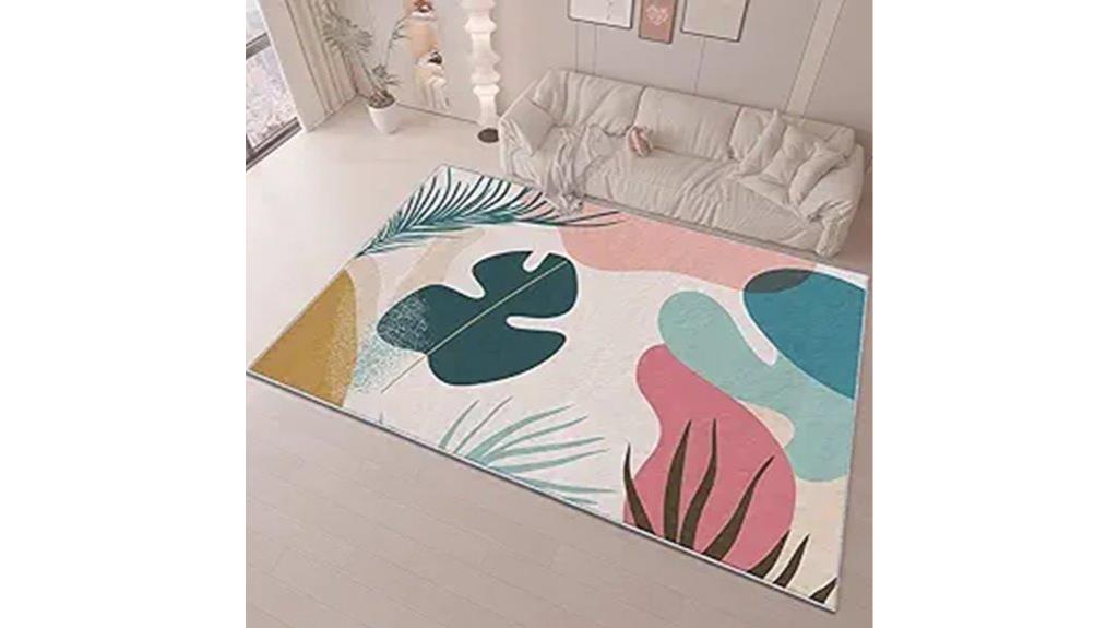 modern washable geometric rug