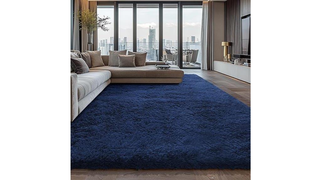 navy blue shag rug