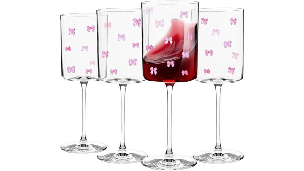 pink crystal wine glasses