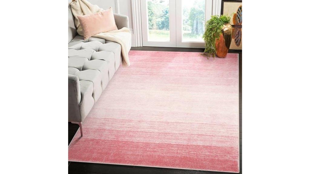 pink ombre living rug