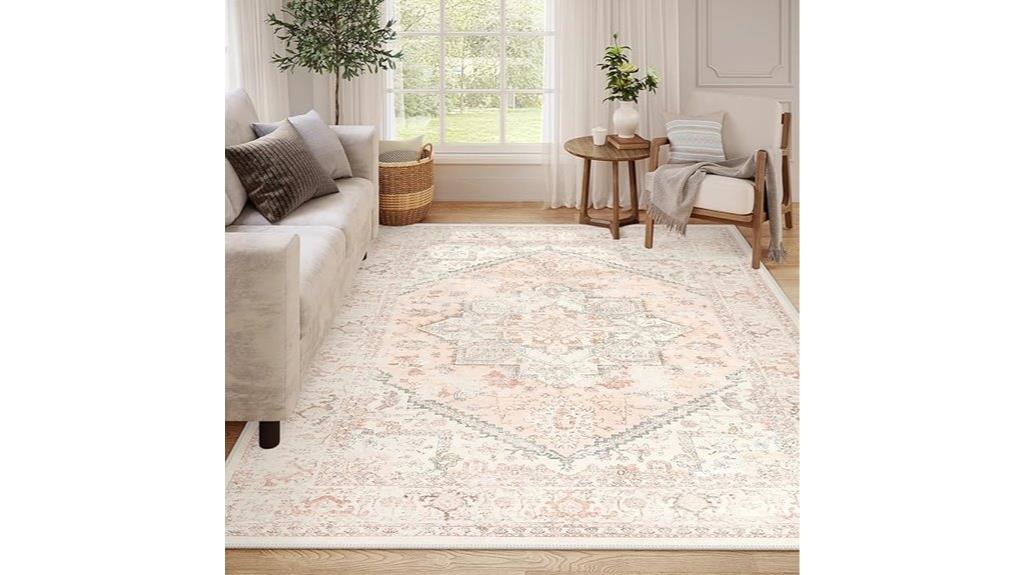 pink oriental floral rug