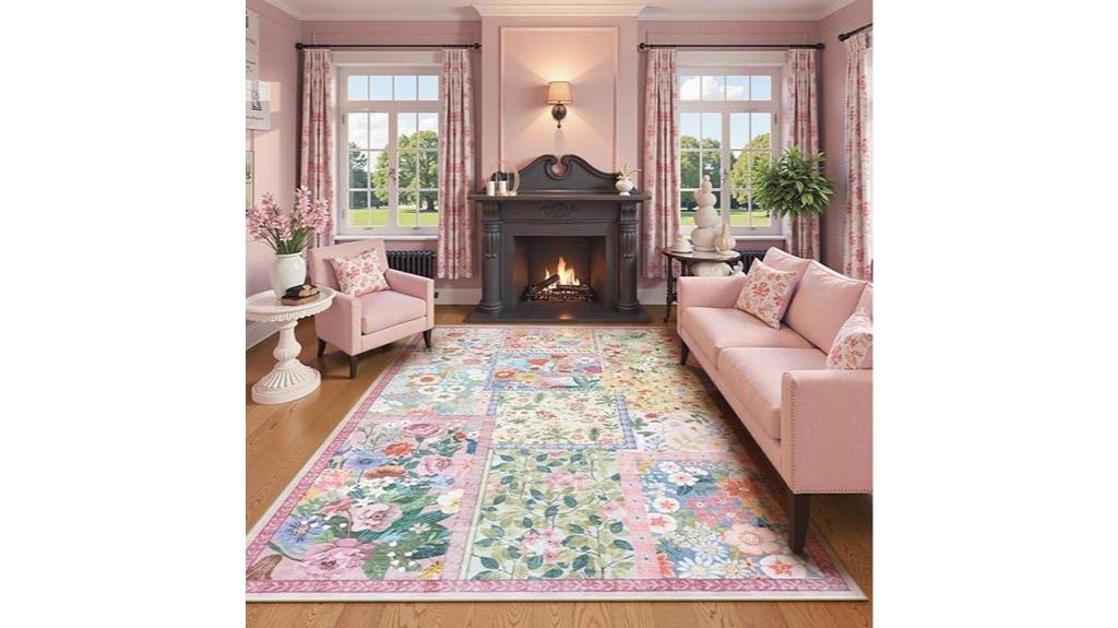 pink washable rug