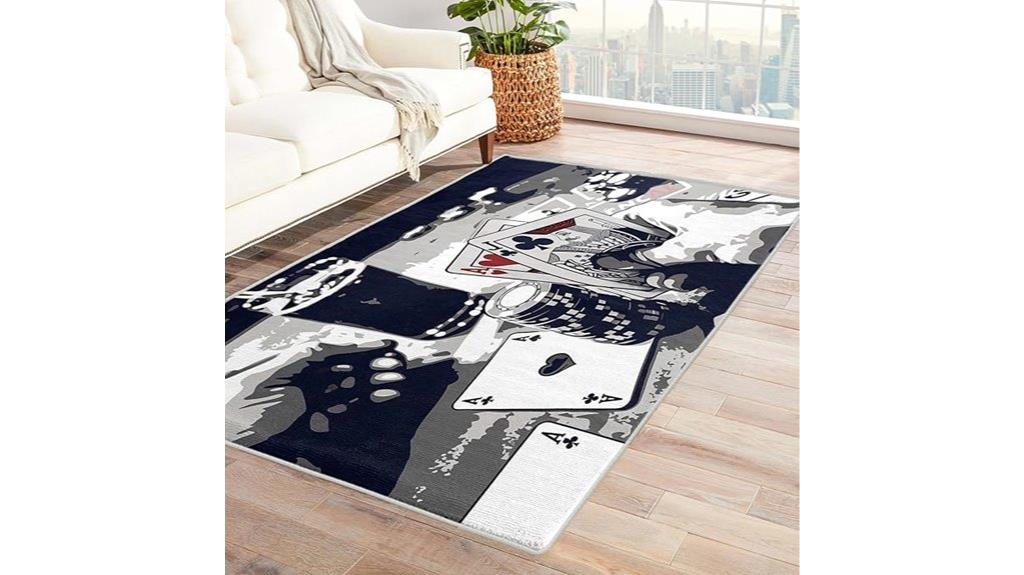 poker rug with playing cards