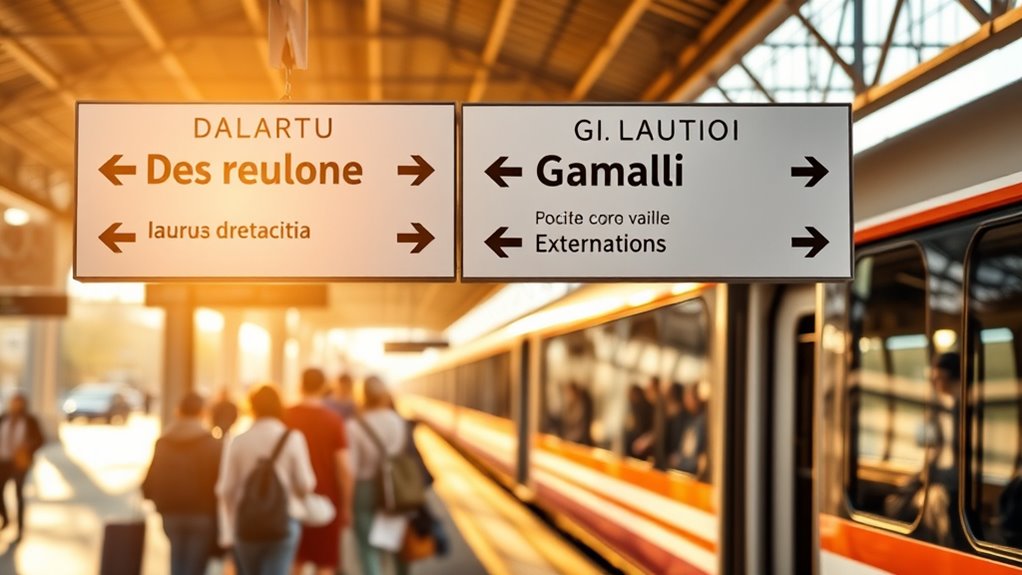 read station departure and arrival signs
