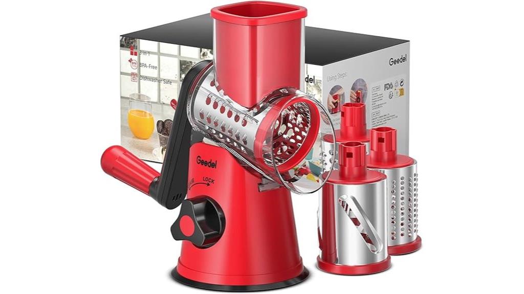 rotary cheese grater with blades