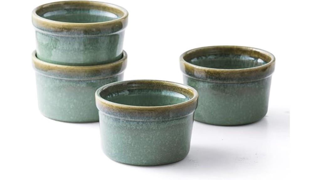 set of four ceramic ramekins