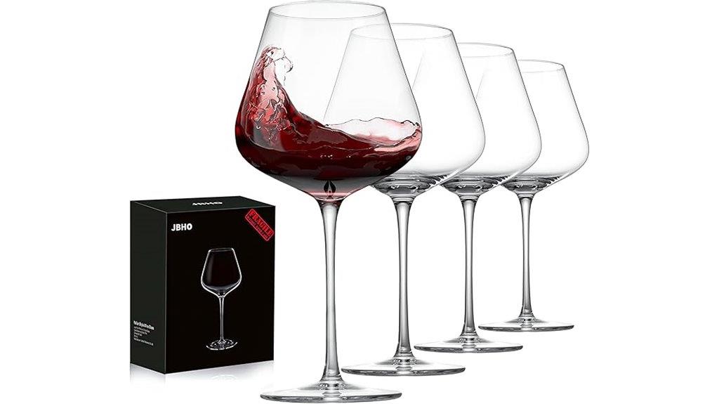 set of four elegant glasses