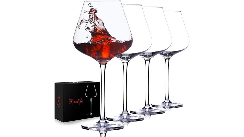 set of four hand blown glasses