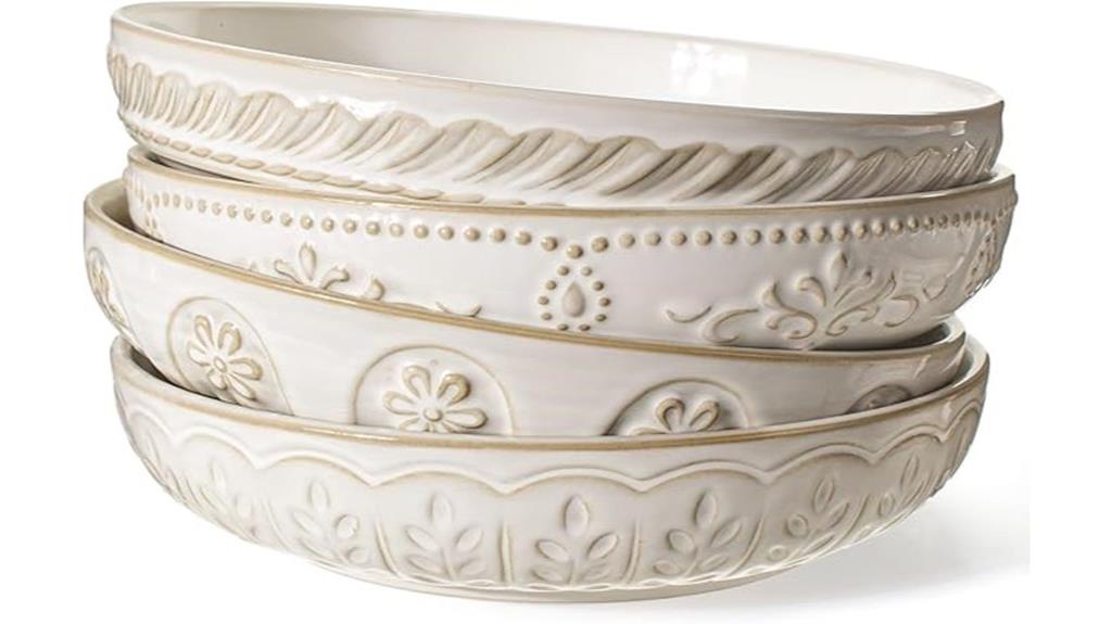 set of four pasta bowls