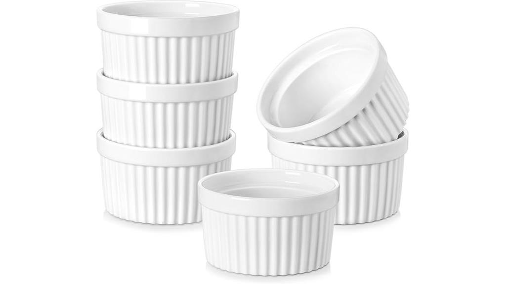 set of six 8 oz ceramic ramekins