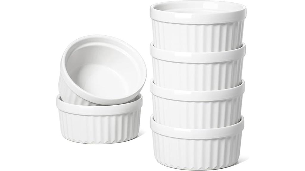 set of six ceramic ramekins
